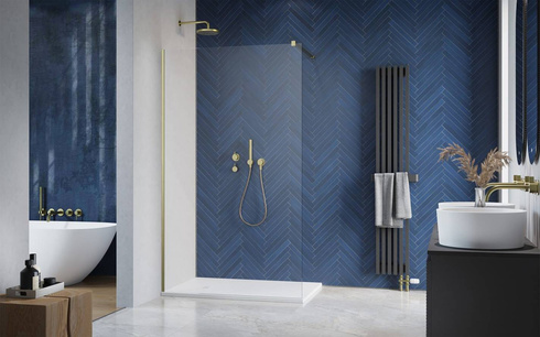 Prysznic walk-in 150 Radaway Modo New Brushed Gold II złoty szczotkowany