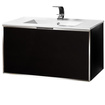 Szafka czarna pod umywalkę Sanitti Delta 80 front lustro srebrne