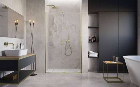 Drzwi prysznicowe 150 złoto szczotkowane Radaway Furo Brushed Gold DWJ lewe