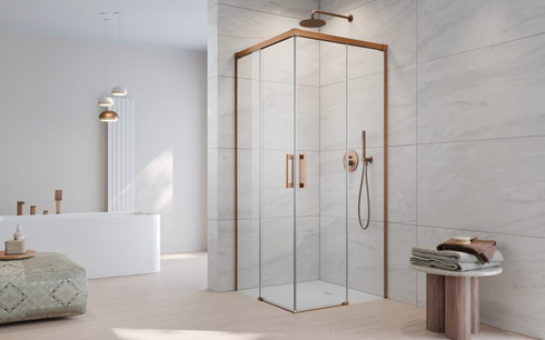 Kabina miedź szczotkowana Radaway Idea Brushed Copper KDD 120x75