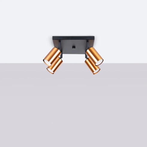 Plafon WINX 4 czarny/miedź