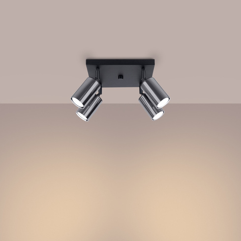 Plafon WINX 4 czarny/chrom