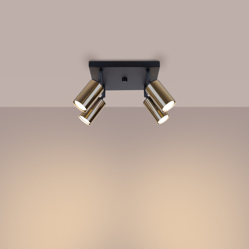 Plafon WINX 4 czarny/złoty