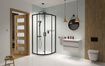 Kabina prysznicowa 100x80 półokrągła Radaway Premium Pro Black PDD czarna