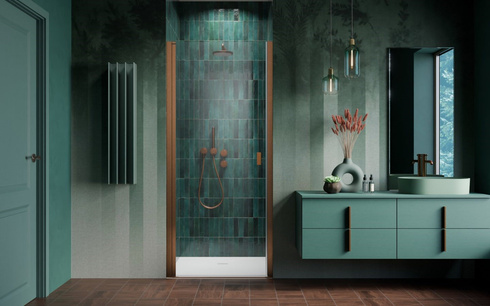 Drzwi miedź szczotkowana Radaway Nes Brushed Copper DWJ I 100 Lewe