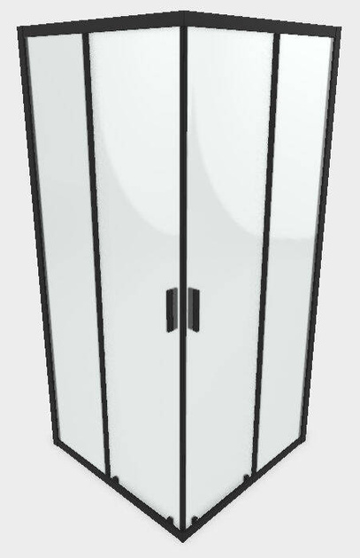 Czarna kabina prysznicowa 80x90 Radaway Alienta Black D przesuwne