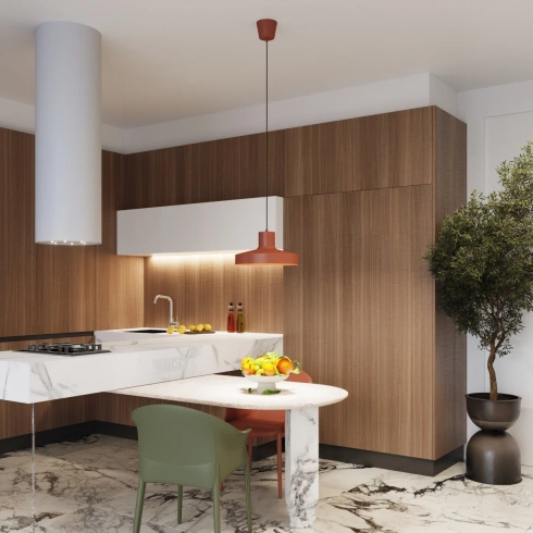 Lampa wisząca BILO ochra czerwona