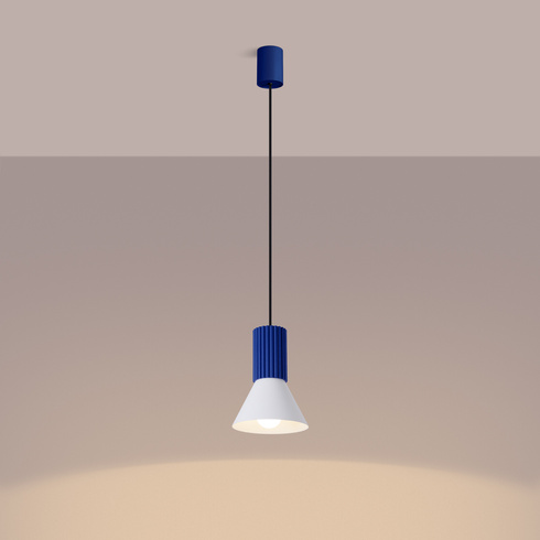 Lampa wisząca ESTRIA 1 biała/ultramaryna
