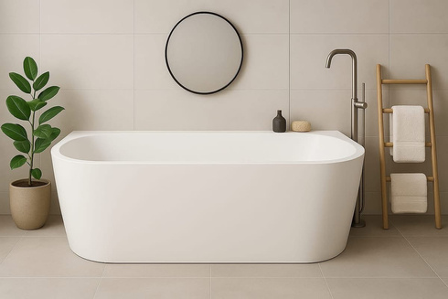 Wanna wolnostojąca przyścienna z konglomeratu SILAVA 160 cm biała połysk