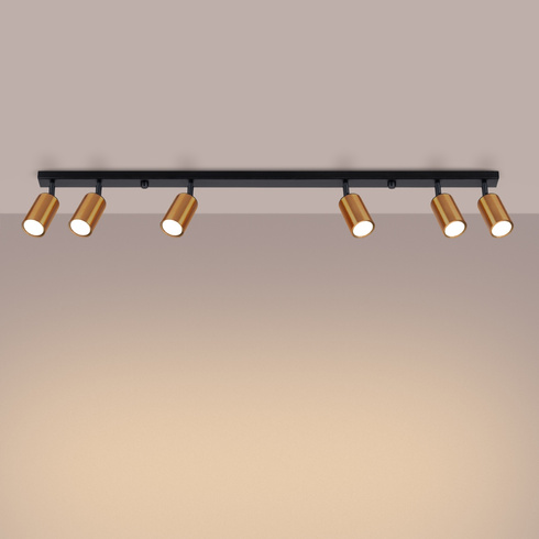 Plafon WINX 6L czarny/miedź