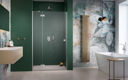 Drzwi prysznicowe nikiel Radaway Essenza Brushed Nickel DWJ 100 lewe