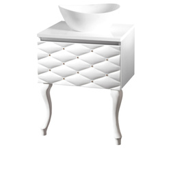 Szafka z blatem 2 nogi Sanitti Lira 60 ze złotymi kryształkami