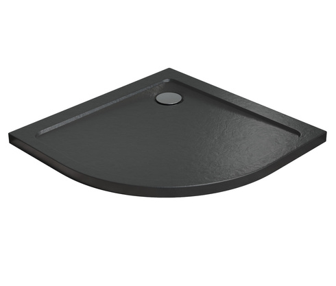 Brodzik półokrągły Radaway Doros A Stone czarny 80x80