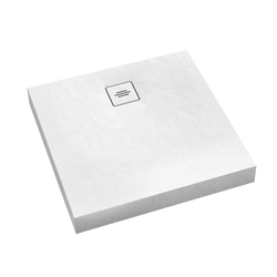 Brodzik akrylowy zintegrowany z nośnikiem Stabilsound Plus® oraz obudową akrylową przeciągniętą do podłogi NonLimits White Stone 100x100x12 cm, kwadratowy