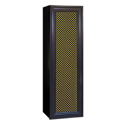 Regał łazienkowy czarny Sanitti Gamma front szklany kratka złota