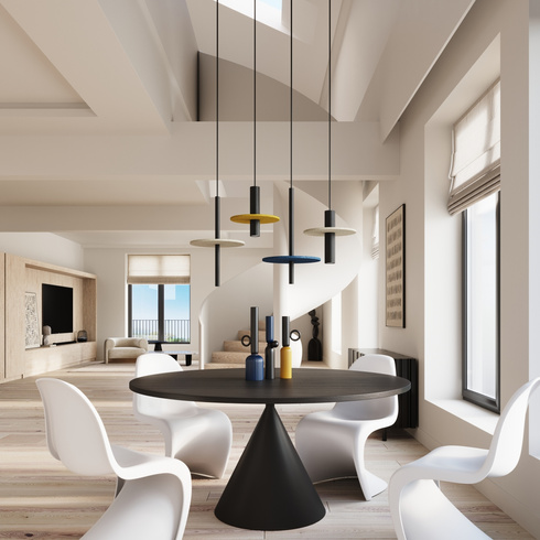 Lampa wisząca PELTA 1 czarna/żółta