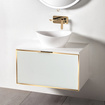 Szafka biała z blatem Sanitti Delta 80 front lustro złote