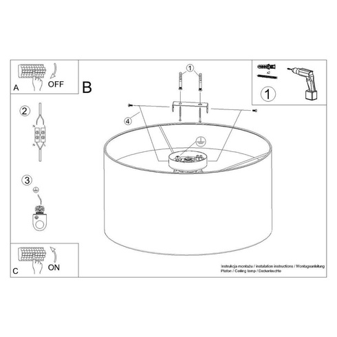 Plafon TELESTO biały/jasny brąz