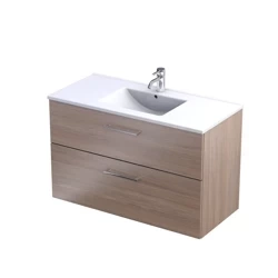 Szafka łazienkowa z umywalką Oristo Geo KI01-ZD2S-100-81dąb urban jasny