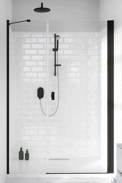 Drzwi prysznicowe Radaway Nes Black DWS 120 prawe czarne
