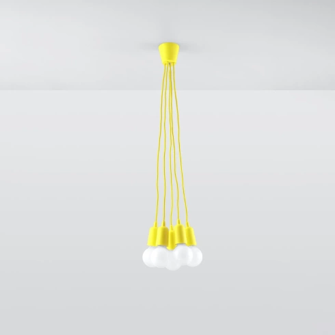 Lampa wisząca DIEGO 5 żółta