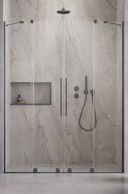 Drzwi prysznicowe 180 przesuwne Radaway Furo Brushed GunMetal DWD