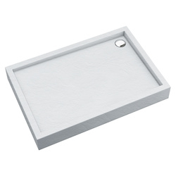 Brodzik akrylowy zintegrowany z nośnikiem Stabilsound Plus® oraz obudową akrylową przeciągniętą do podłogi Favory Plus White Stone 90x120x16 cm, prostokątny