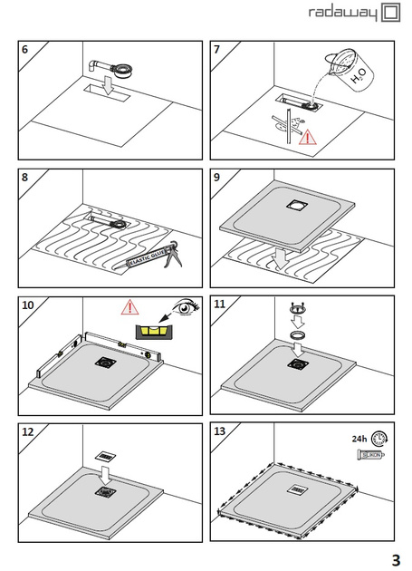 Brodzik kaszmirowy konglomerat Radaway Kyntos F 140x70
