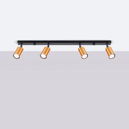 Plafon WINX 4L czarny/miedź