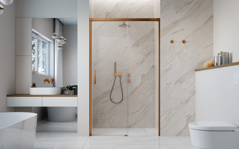 Drzwi miedź szczotkowana Radaway Idea Brushed Copper DWJ 130 prawe