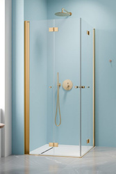 Kabina złota połysk składana Radaway Nes Gold KDD B 90x90