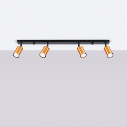 Plafon WINX 4L czarny/miedź