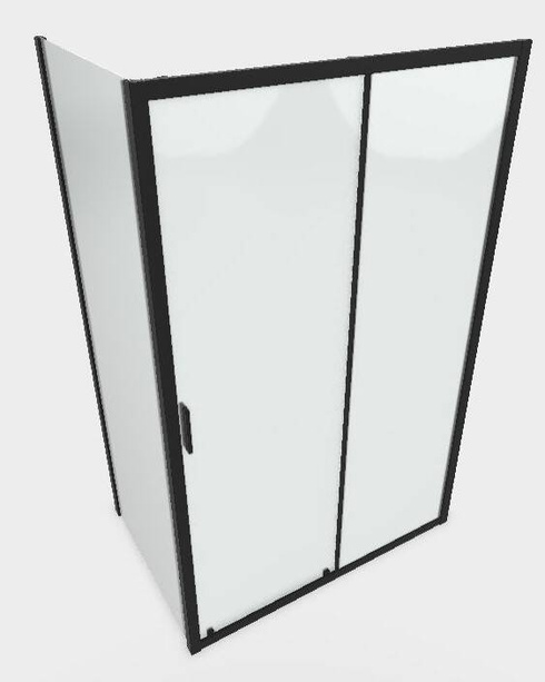Czarna kabina prysznicowa Radaway Alienta Black DWJ+S 130x90