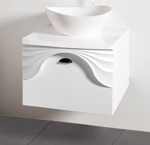 Szafka umywalkowa Sanitti Asso AS-60-CZ biała uchwyt czarny