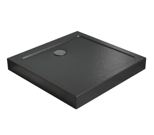 Brodzik kwadratowy 90x90 czarny Radaway Doros C Compact Stone