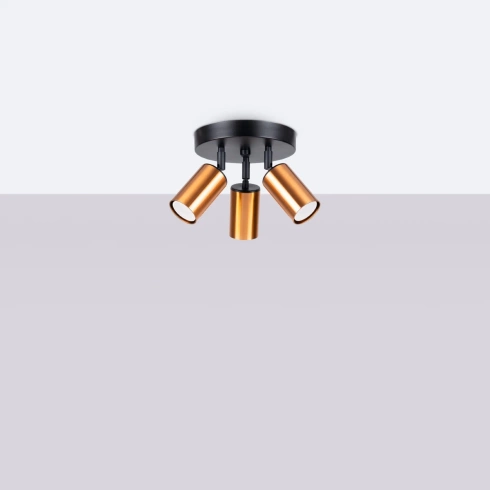 Plafon WINX 3P czarny/miedź