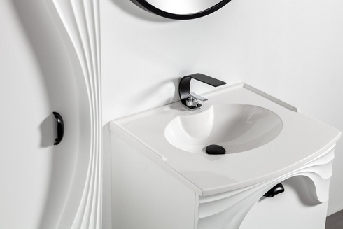 Szafka umywalkowa Sanitti Asso AS-60-CZ biała uchwyt czarny