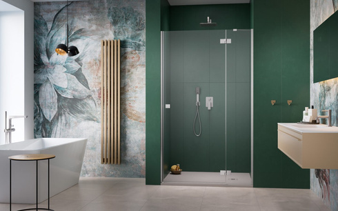 Drzwi prysznicowe nikiel Radaway Essenza Brushed Nickel DWJ 80 prawe