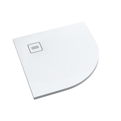 Brodzik kompozytowy Stabilsound Plus® Protos Smooth White 90x90x3,5 cm R55, półokrągły