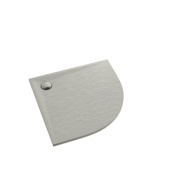 Brodzik kompozytowy Stabilsound Plus® Libra Cement Stone 90x90x3 cm R55, półokrągły