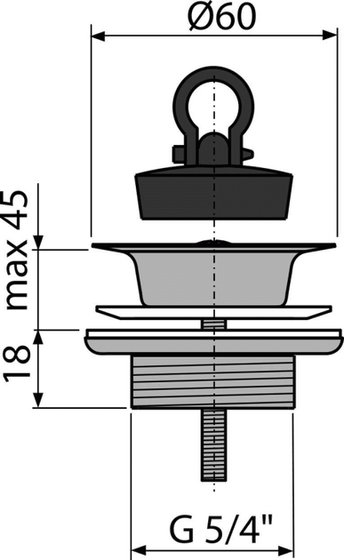 Spust umywalki 5/4" metal A439