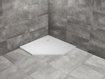Brodzik pięciokątny konglomerat Radaway Kyntos PT biały 90x90