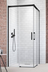 Kabina prysznicowa czarna Radaway Idea Black KDD 75x75 przesuwna