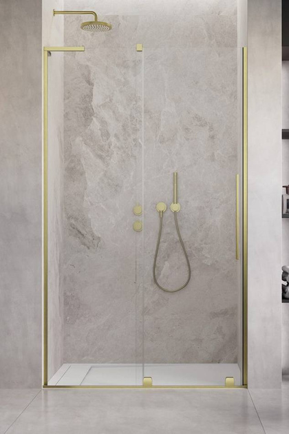 Drzwi prysznicowe 90 złoto szczotkowane Radaway Furo SL Brushed Gold DWJ lewe