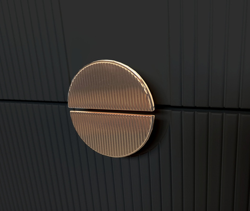 Szafka łazienkowa ryflowana Sanitti Epsilon 60 czarna uchwyt złoty