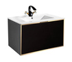Szafka czarna pod umywalkę Sanitti Delta 80 front lustro złote