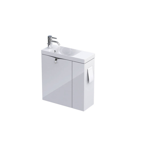 Szafka z umywalką 55 cm Oristo Siena OR45-ZD2D-55-1-P biały połysk