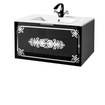 Szafka czarna pod umywalkę Sanitti Vintage 80 front lustro srebrne