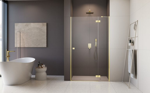 Drzwi prysznicowe złote połysk Radaway Essenza Gold DWJ 80 prawe