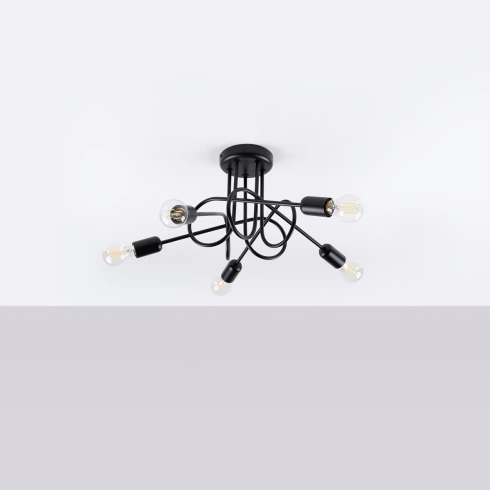 Żyrandol LOOP 5 czarny